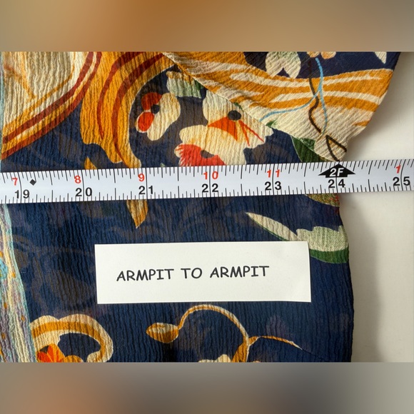 Citron of Santa Monica Silk Button Up Colorful Floral Blouse 1X BOHO **SEE NOTES - Picture 9 of 13